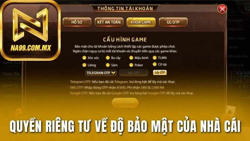 Quyền riêng tư về độ bảo mật của cổng game
